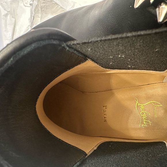 Christian Louboutin Black Leather Studded Chelsea Booties - Picture 6 of 8